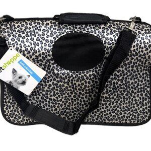 Dog Cat Carrier Animal Print Soft Sided Pets Portable Folding Polyester Bag